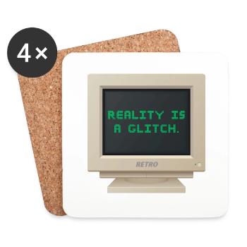 CRT Design - Reality is a glitch - Dessous de verre (lot de 4) - blanc - Devant