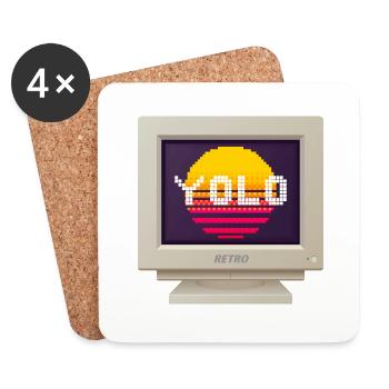 CRT Design - You Only Live Once (YOLO) - Coasters (set of 4) - white - Front