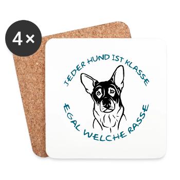 Every dog is great - German Shepherd - Coasters (set of 4) - white - Front