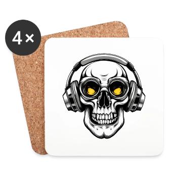 Casque Skull Gamer Gamer Skull - Dessous de verre (lot de 4) - blanc - Devant