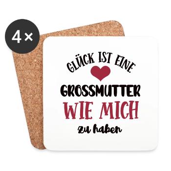 Grossmutter Oma Mama Uroma Mutter Großmutter - Untersetzer (4er-Set) - Weiß - Vorne