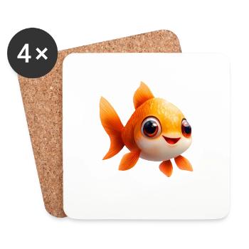 Comme un poisson dans l'eau - Dessous de verre (lot de 4) - blanc - Devant