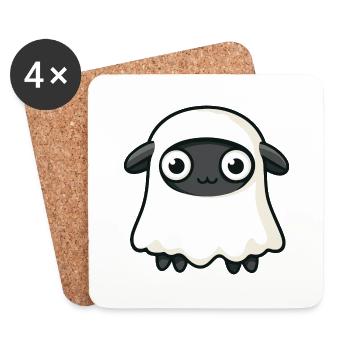 Schaf Halloween Lustig Geist - Untersetzer (4er-Set) - Weiß - Vorne