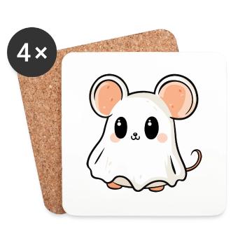 Maus Halloween Lustig Geist - Untersetzer (4er-Set) - Weiß - Vorne
