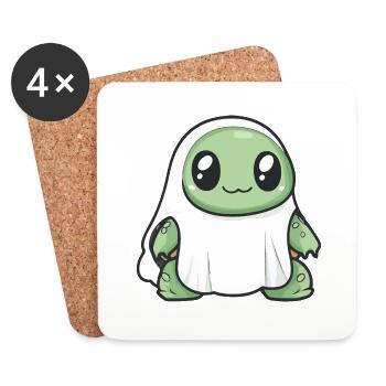 Schildkröte Halloween Lustig Geist - Untersetzer (4er-Set) - Weiß - Vorne