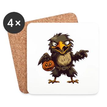 Aigle Halloween Bande Dessinée Drôle - Dessous de verre (lot de 4) - blanc - Devant