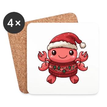 Crabe Crabe Noël - Dessous de verre (lot de 4) - blanc - Devant