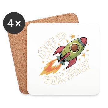 Avocado Rakete: Off To Guac-Space - Untersetzer (4er-Set) - Weiß - Vorne