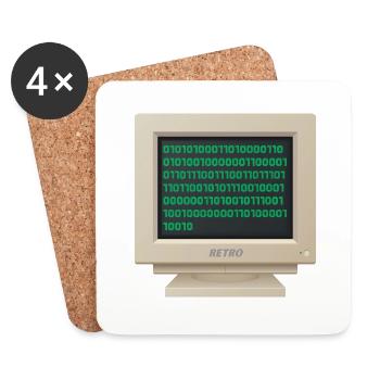 CRT - Code binaire - Dessous de verre (lot de 4) - blanc - Devant