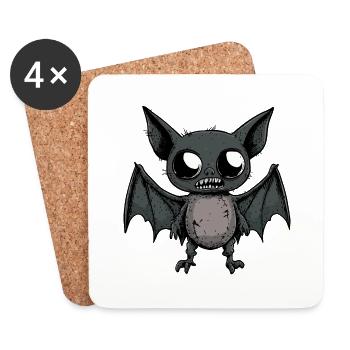 Fledermaus Halloween Comic Lustig - Untersetzer (4er-Set) - Weiß - Vorne
