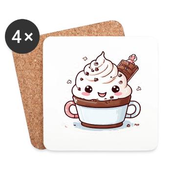 Charming Cocoa Companion - Coasters (set of 4) - white - Front