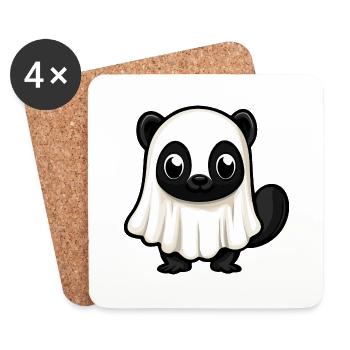 Skunk Halloween Funny Ghost - Coasters (set of 4) - white - Front
