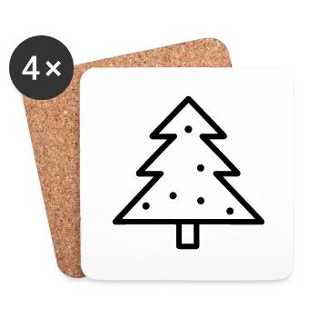 arbre de noel - Dessous de verre (lot de 4) - blanc - Devant