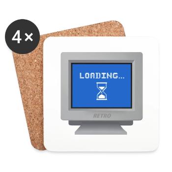 CRT design - Loading Wallpaper - Coasters (set of 4) - white - Front