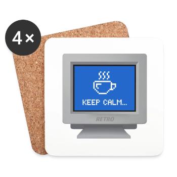CRT "Keep Calm" Hintergrundbild - Untersetzer (4er-Set) - Weiß - Vorne