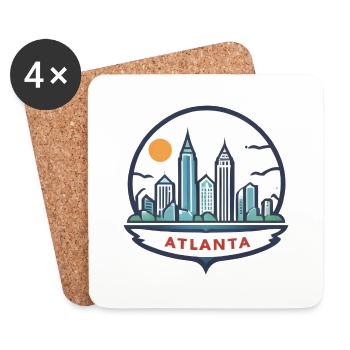 Atlanta Georgia Geschenkidee - Untersetzer (4er-Set) - Weiß - Vorne