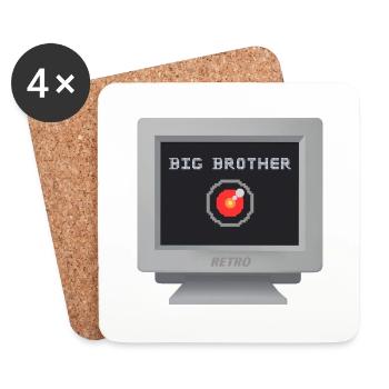 CRT design - Big Brother - Coasters (set of 4) - white - Front