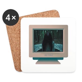 CRT design - Ghost girl 2 - Coasters (set of 4) - white - Front