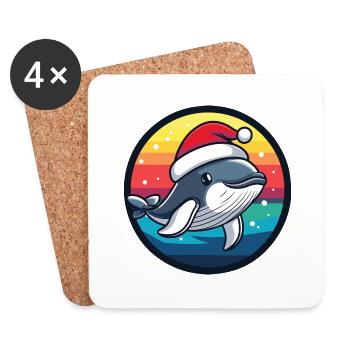 Whale Christmas Christmas - Coasters (set of 4) - white - Front