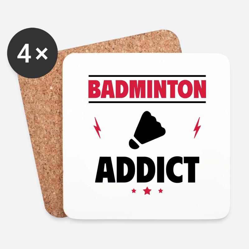 Badminton-Süchtig - Untersetzer (4er-Set) - Weiß