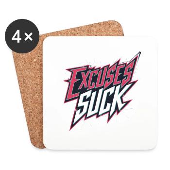 Excuses Suck 14 - Untersetzer (4er-Set) - Weiß - Vorne