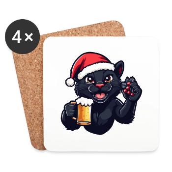 Bière Panther Noël Noël - Dessous de verre (lot de 4) - blanc - Devant