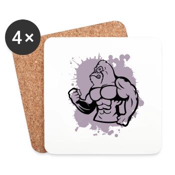 gorilla stark tier - Untersetzer (4er-Set) - Weiß - Vorne