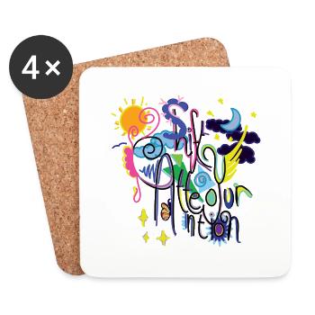 Shift Your Attention - Coasters (set of 4) - white - Front