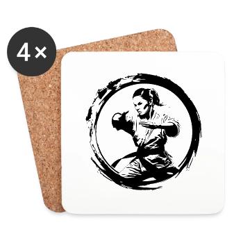 Karaté Femme - Dessous de verre (lot de 4) - blanc - Devant