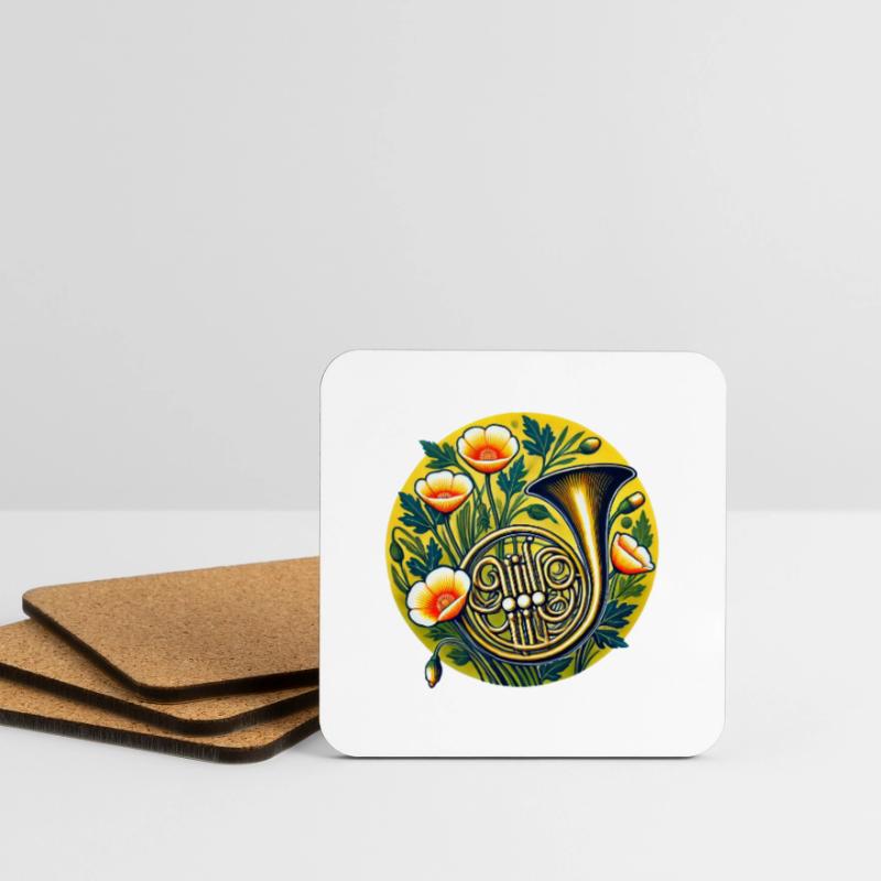 Corno Francese Sottobicchieri (set da 4 pezzi)