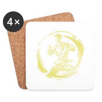 Karate Man - Coasters (set of 4) - white - Front