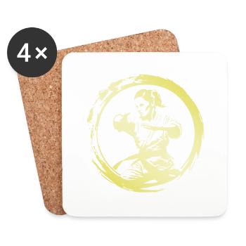 Karate Woman - Coasters (set of 4) - white - Front
