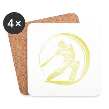 Homme de cricket - Dessous de verre (lot de 4) - blanc - Devant