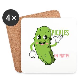 Feed Me Pickles & Tell Me I'm Pretty Cucumber Vega - Untersetzer (4er-Set) - Weiß - Vorne