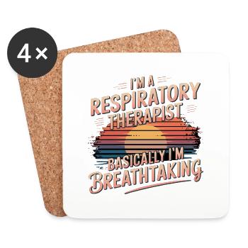 Respiratory Therapist I'm Breathtaking 9 - Untersetzer (4er-Set) - Weiß - Vorne