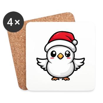 Dove Bird Christmas Cute - Coasters (set of 4) - white - Front