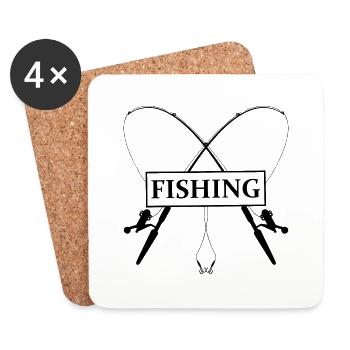 Angler Saying Fishing Fisherman Gift Idea - Coasters (set of 4) - white - Front