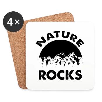 Hiking Hiking Sports Mountains - Coasters (set of 4) - white - Front