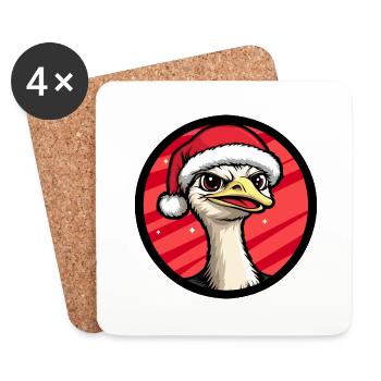 Bouquet Animal de Noël - Dessous de verre (lot de 4) - blanc - Devant