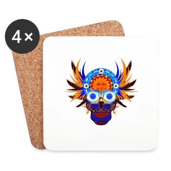 Crâne 15 - Dessous de verre (lot de 4) - blanc - Devant