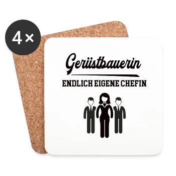 Gerüstbauerin Chefin Selbstständig Werden Firma - Untersetzer (4er-Set) - Weiß - Vorne