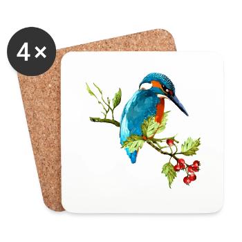 Colorful bird - Coasters (set of 4) - white - Front