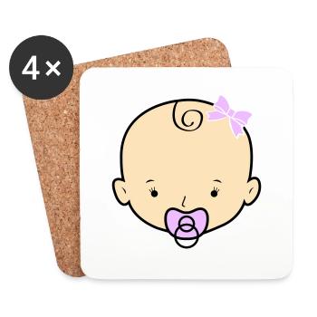 Bébé - Dessous de verre (lot de 4) - blanc - Devant