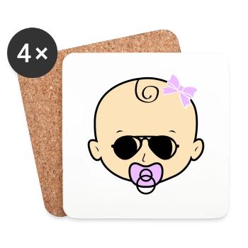 Lunettes de soleil pour bébé fille - Dessous de verre (lot de 4) - blanc - Devant