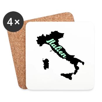Pays Italie - Dessous de verre (lot de 4) - blanc - Devant