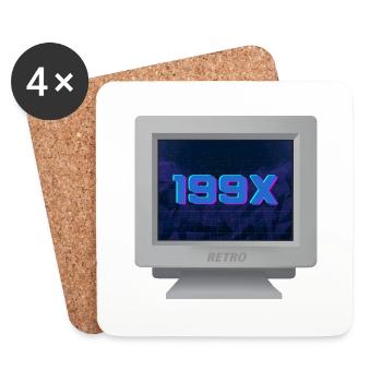 CRT Design - Rétro 90 - Dessous de verre (lot de 4) - blanc - Devant