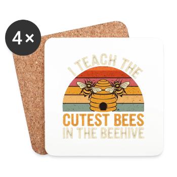I Teach The Cutest Bees In The Beehive 14 - Untersetzer (4er-Set) - Weiß - Vorne