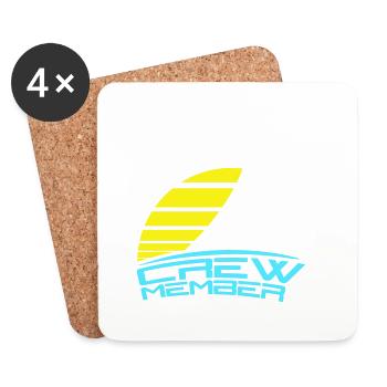 Crew Member Text Sun Team Member Sailing Crew Fun - Coasters (set of 4) - white - Front