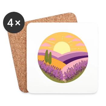 Provence-Lover - Untersetzer (4er-Set) - Weiß - Vorne