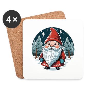 Christmas gnome - Coasters (set of 4) - white - Front